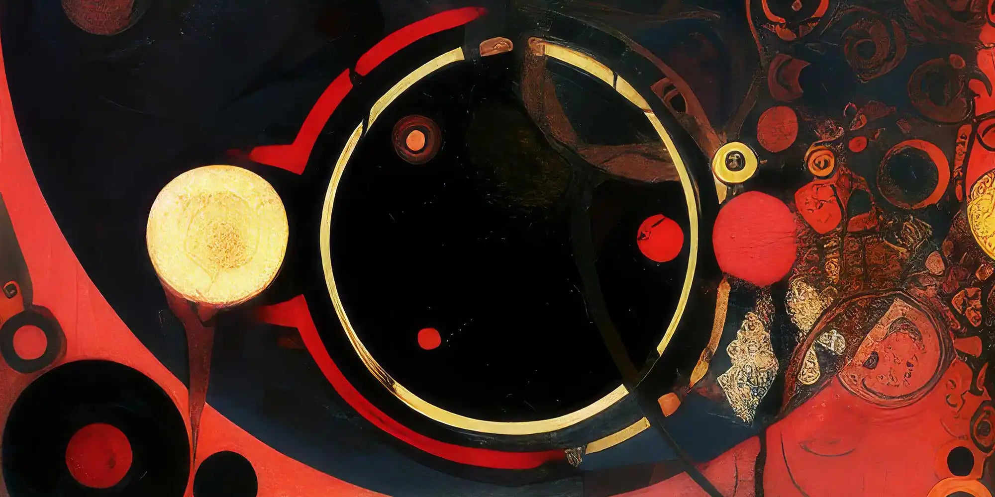 Close-up details of Conflated Serenade digital art print abstract design.