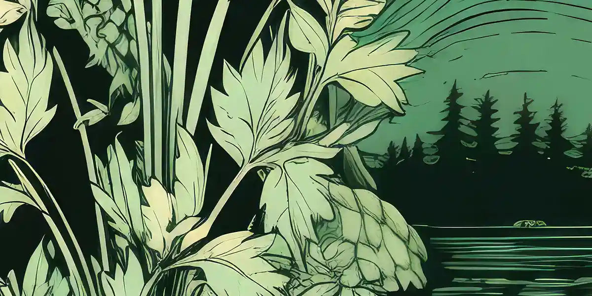 Close-up details of Lakeside Gem digital art print textures and patterns.