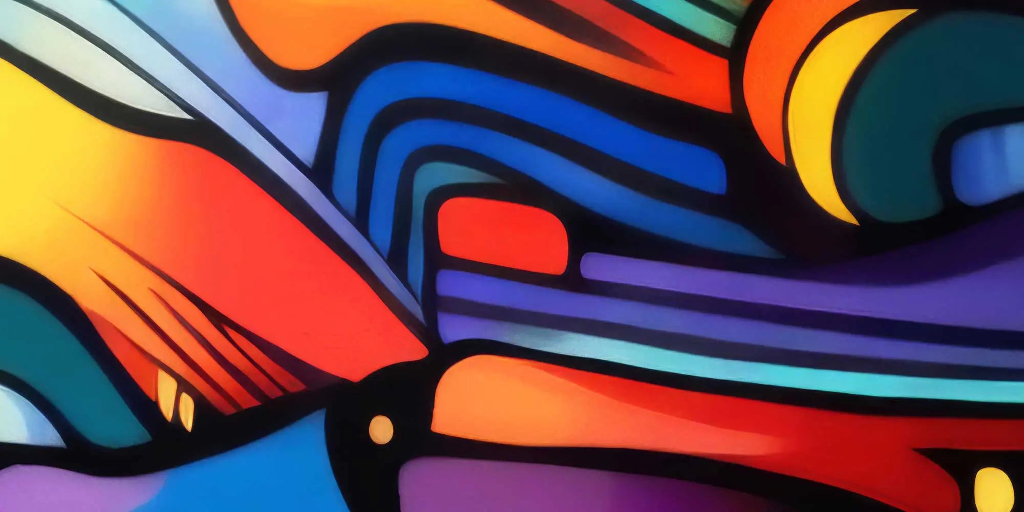 Close-up details of Multivue digital art print textures and abstract shapes.