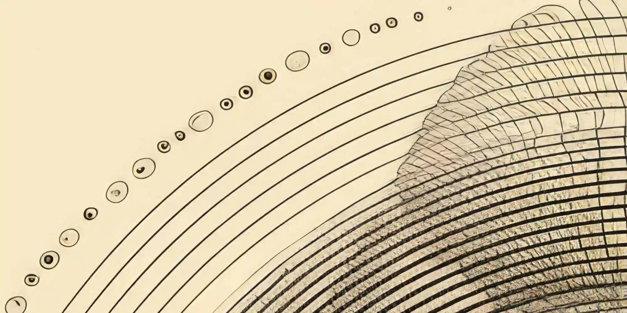 Close-up details of Tidal Orbits abstract digital art print textures.