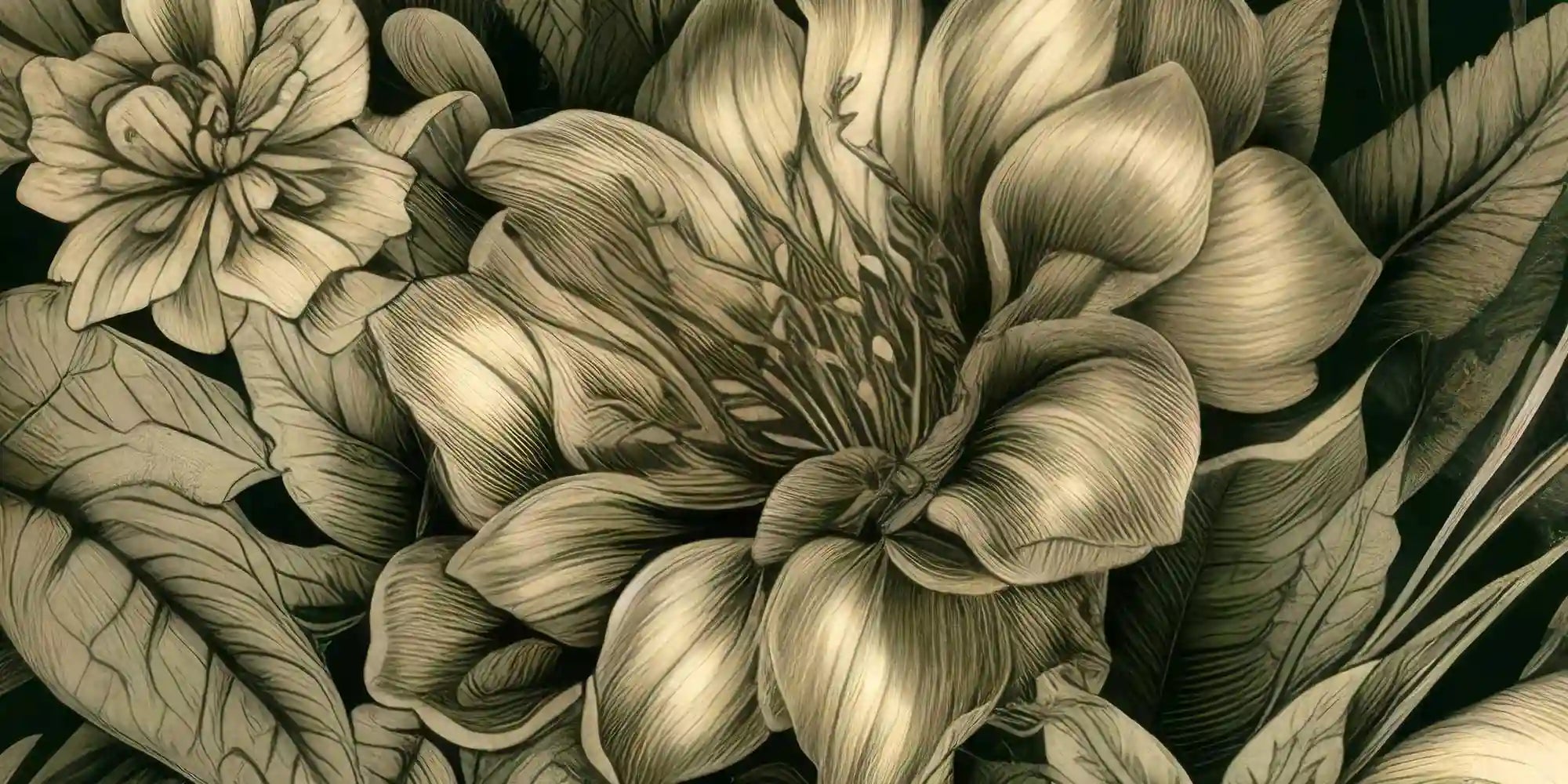 Close-up details of Verdant Melody digital art print textures and abstract forms.