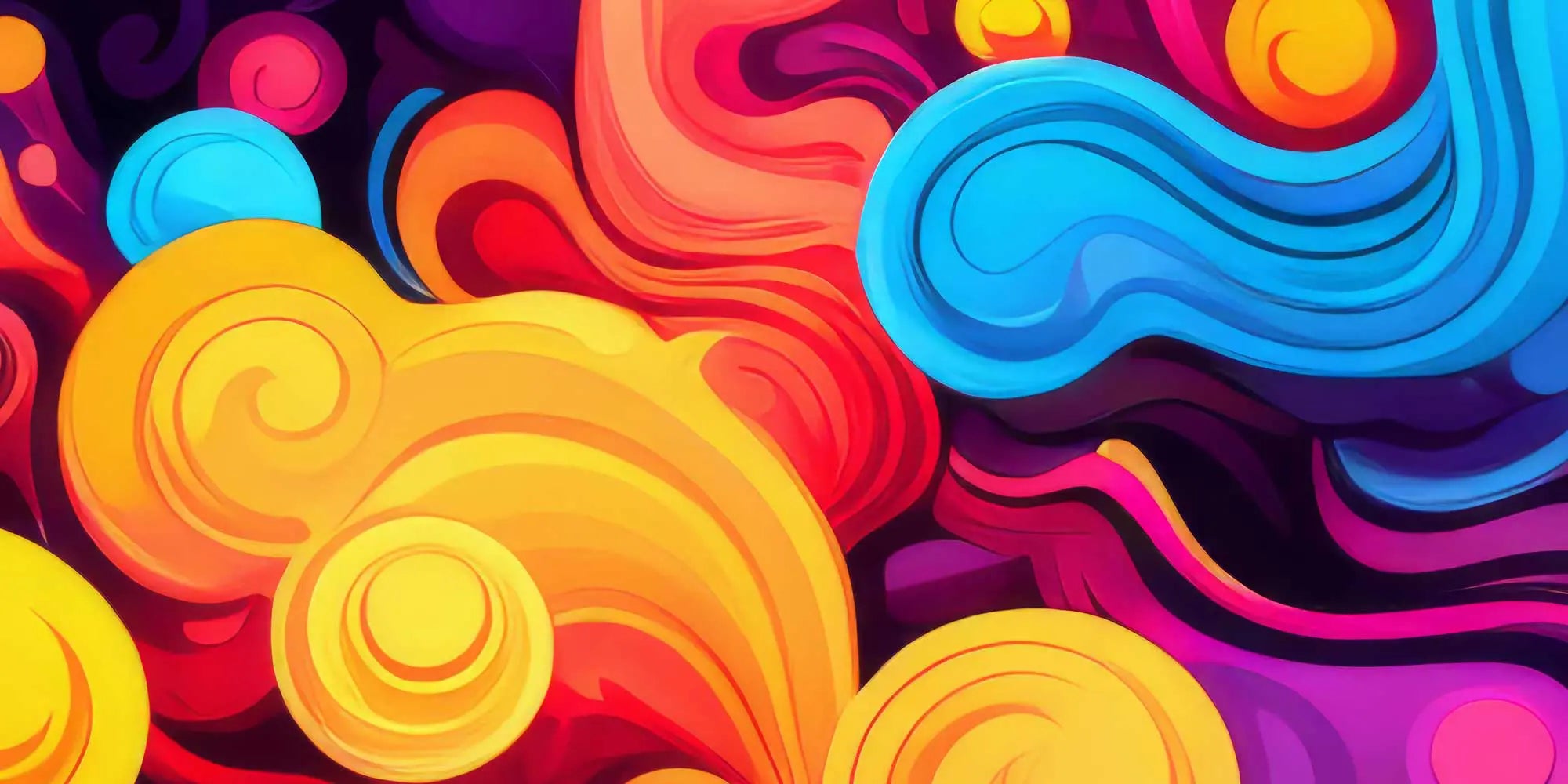 Close-up details of Vivid Waves abstract digital art print textures.