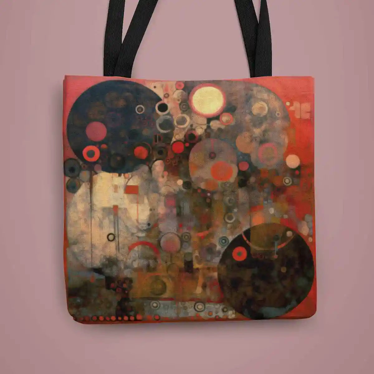 Tote bag featuring Conflated Serenade digital art print on neutral background.