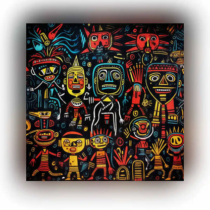 Featured image of The Neighbors digital art, showcasing vibrant and whimsical characters in a lively composition, perfect for modern home decor and contemporary art collections