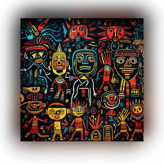 Featured image of The Neighbors digital art, showcasing vibrant and whimsical characters in a lively composition, perfect for modern home decor and contemporary art collections