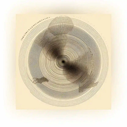 Tidal Orbits digital art featuring concentric circles and intricate patterns, showcasing a harmonious and rhythmic design. This captivating abstract art piece brings geometric elegance to any space.
